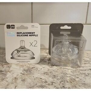 Como Tomo Baby Fast Flow‎ Silicone Replacement Nipples 3 Hole 6+ Months 2 packs